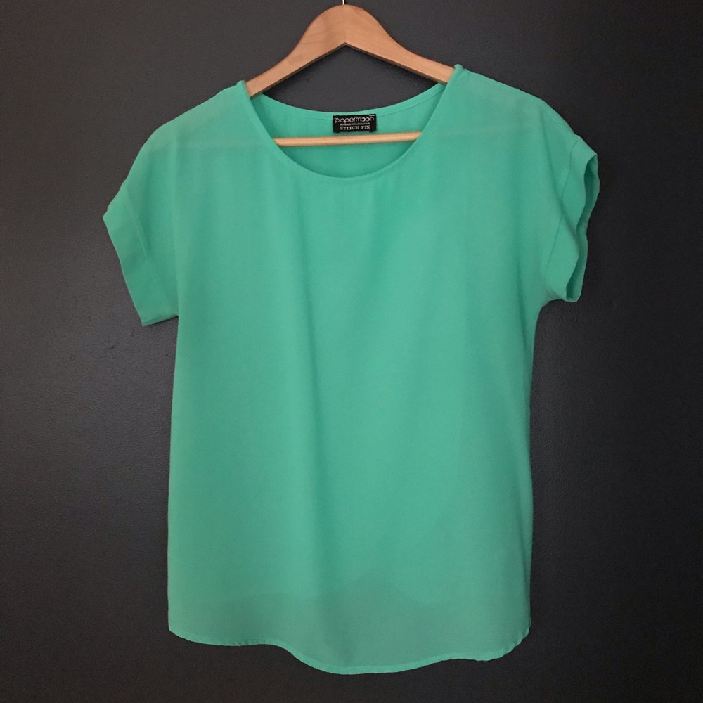 Stitch Fix Papermoon Openback Turquoise Top